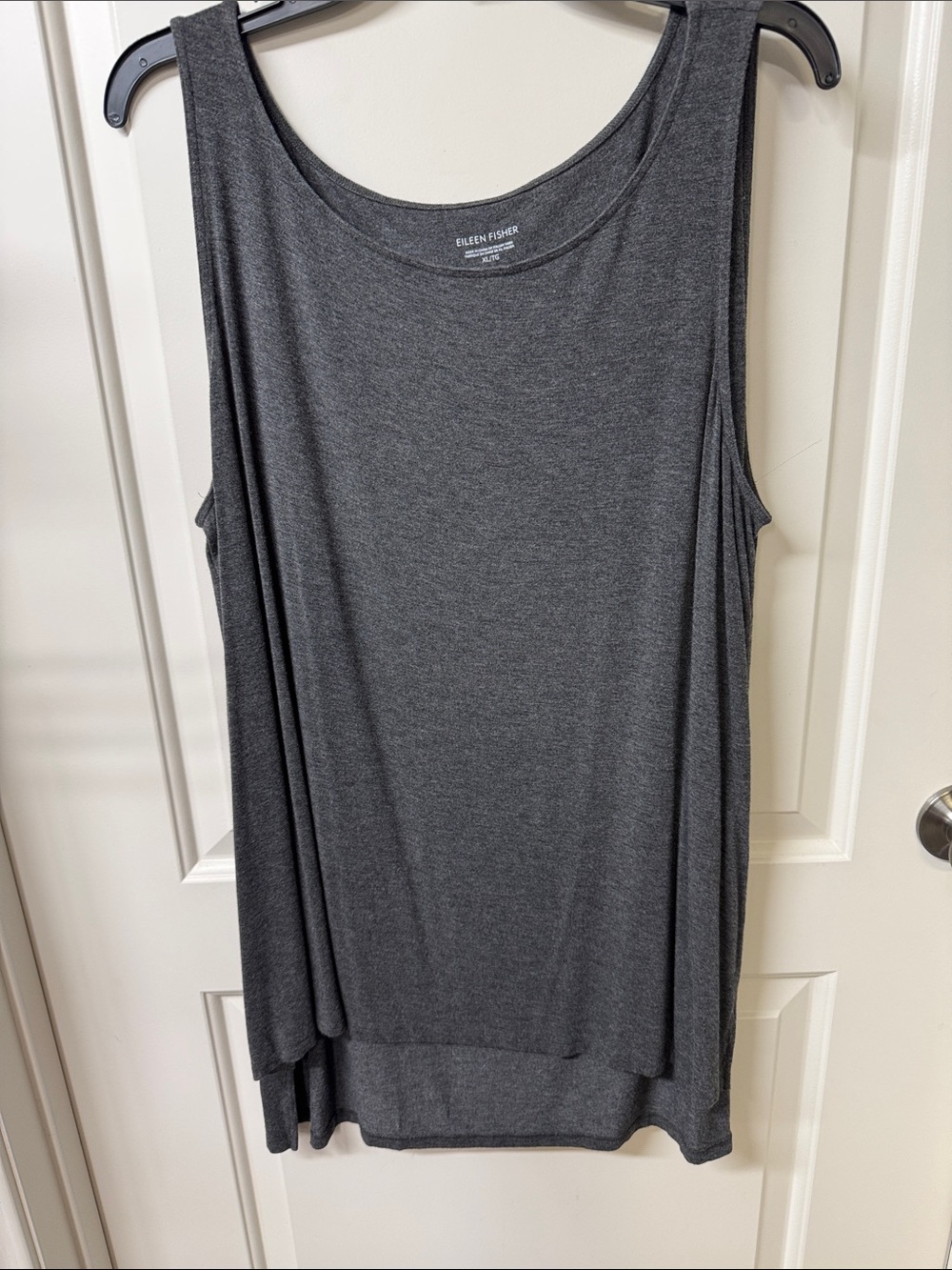 Eileen Fisher Relaxed Charcoal Scoop Neck Tank